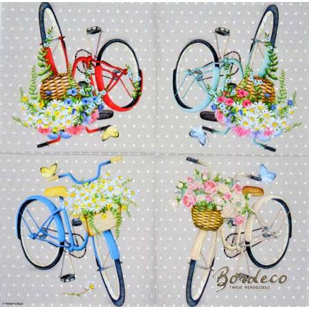 Serwetka decoupage firmy AMBIENTE rowery 33x33cm